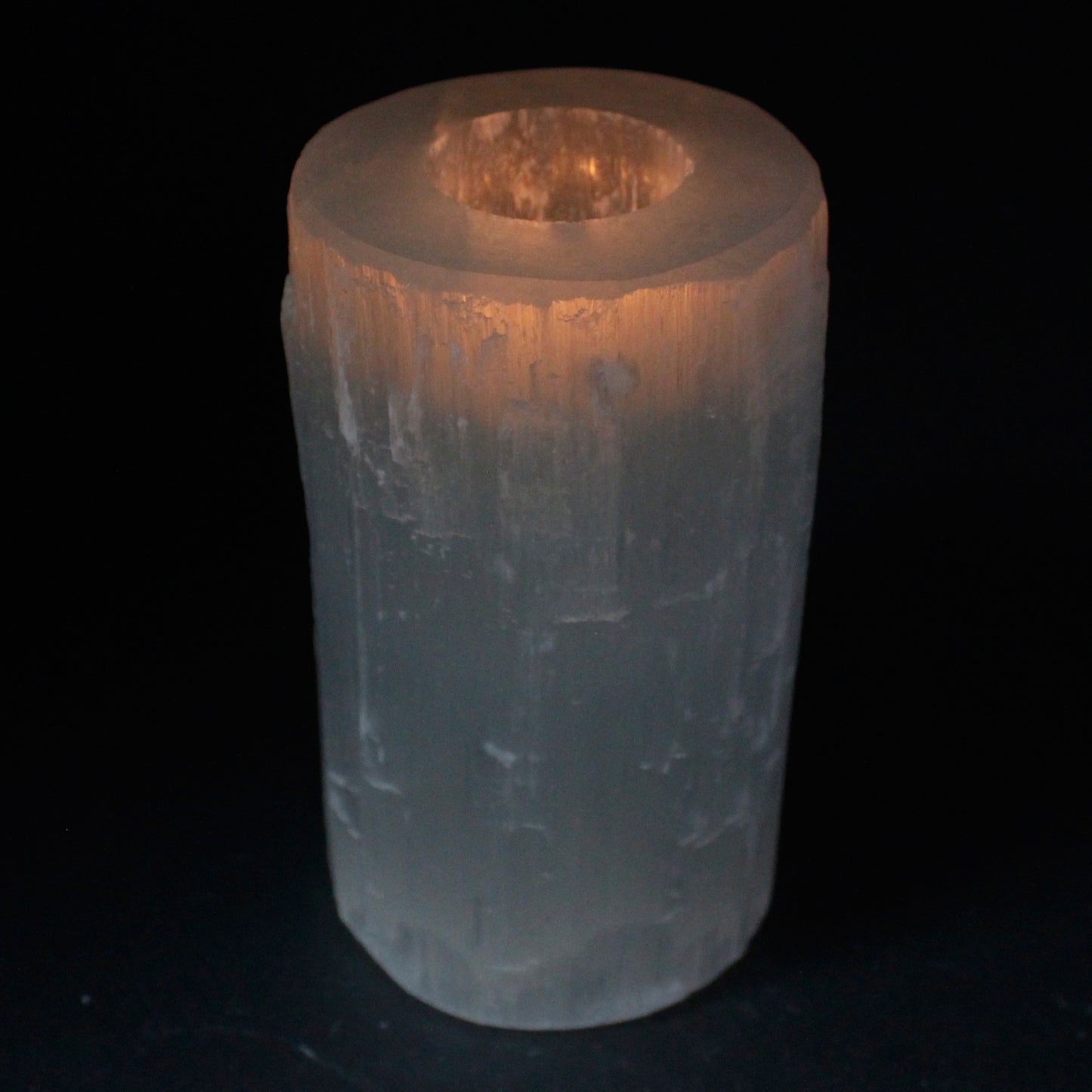 Selenite Cylinder Candle Holder