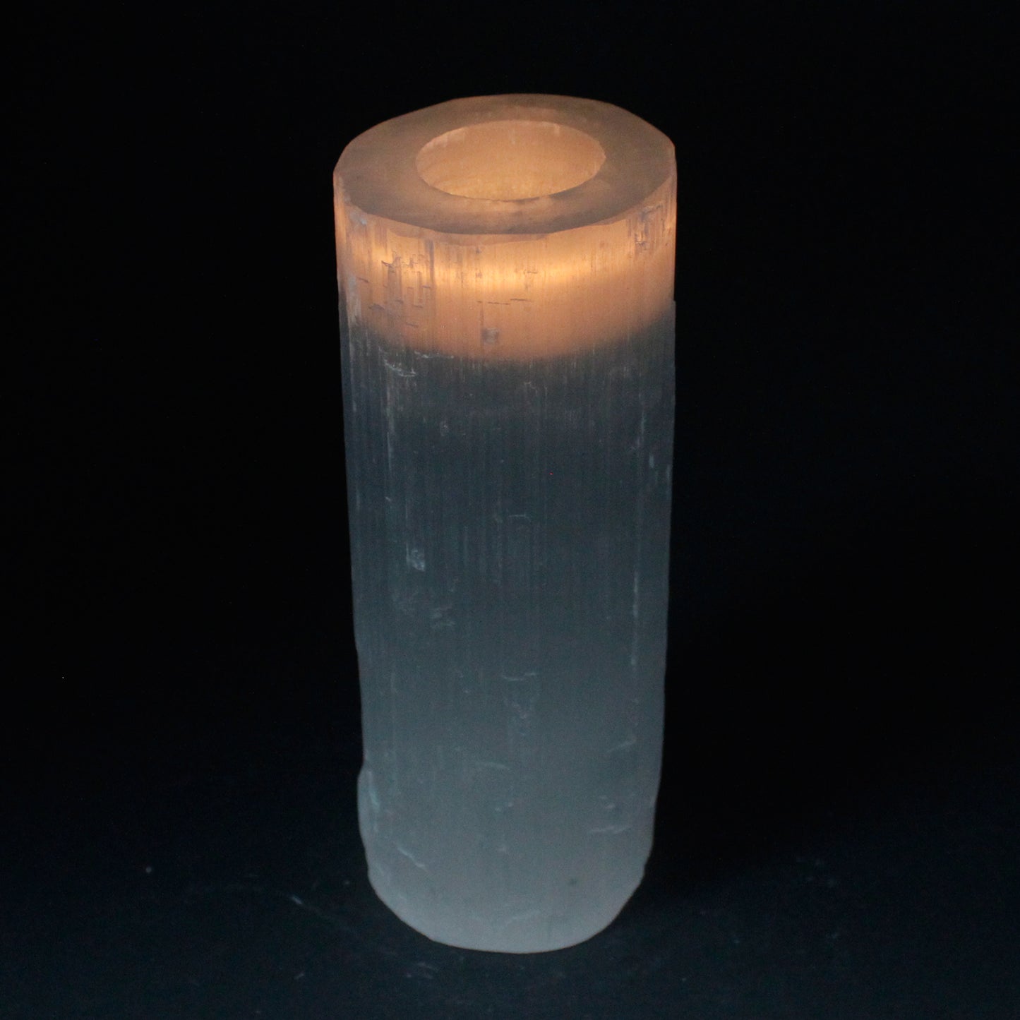 Selenite Cylinder Candle Holder