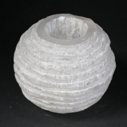 Selenite Snowball Candle Holder - 8 cm - Oneness emporium