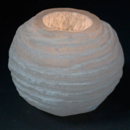 Selenite Snowball Candle Holder - 8 cm - Oneness emporium