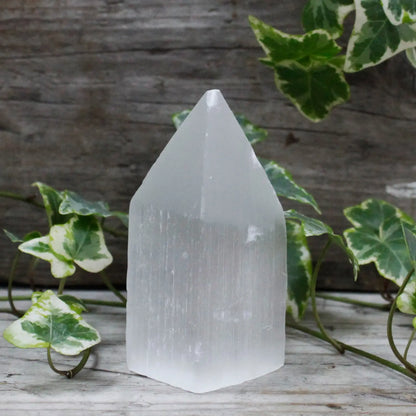 Selenite Pencil Point Tower - Oneness emporium