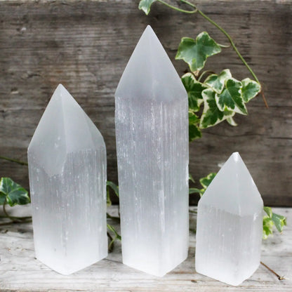 Selenite Pencil Point Tower - Oneness emporium