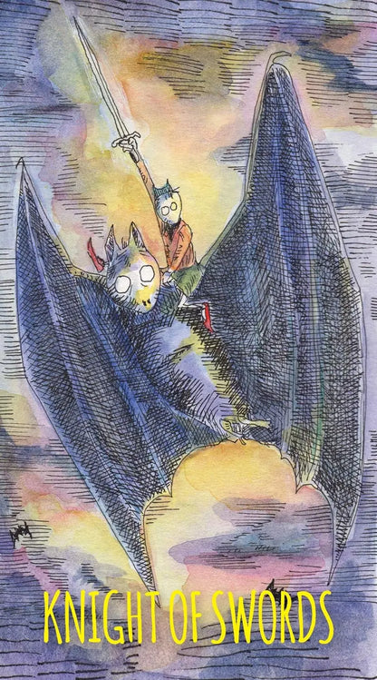 Shadowland Tarot deck with quirky creature artwork exploring shadow work and self-discovery.