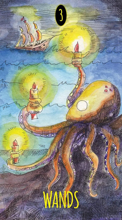 Shadowland Tarot deck with quirky creature artwork exploring shadow work and self-discovery.