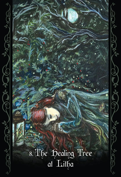 The Solitary Witch Oracle deck by Lucy Cavendish with mystical nature-inspired artwork and guidebook.