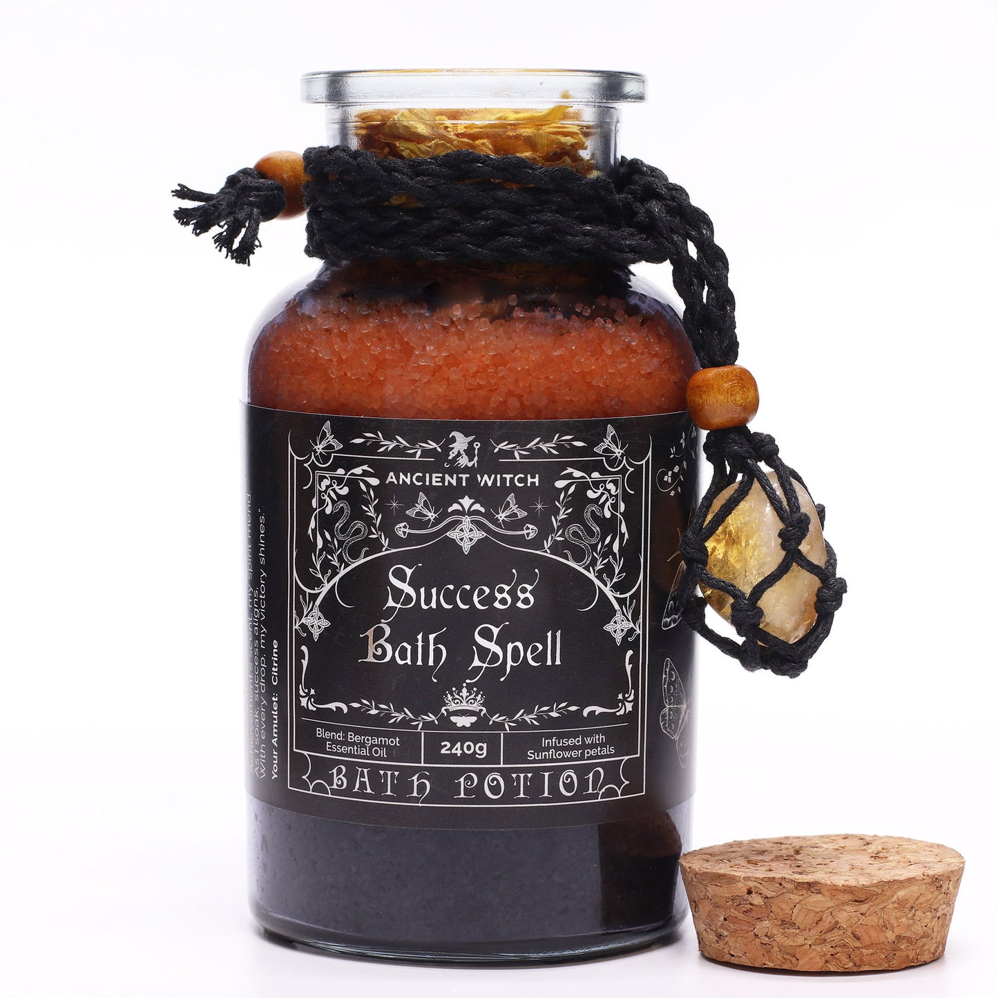 Bath potion labeled 'Success Bath Spell' by Ancient Witch on a white background