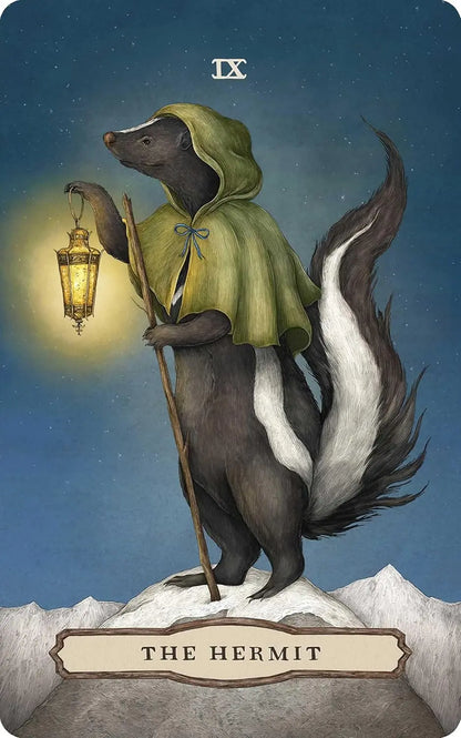 Tarot of the Woodland Wardens deck with woodland animals and botanical artwork.