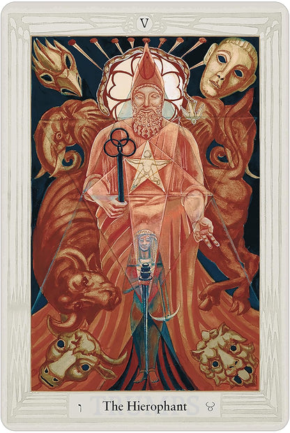 Crowley Thoth Tarot Large Edition by Aleister Crowley and Lady Frieda Harris with 78 large-format esoteric cards and 80-page booklet by U.S. Games.