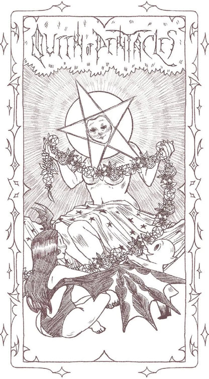 Vesper Tarot deck featuring gothic black and white fairytale inspired tarot artwork.