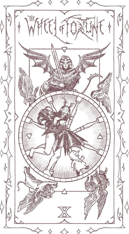 Vesper Tarot deck featuring gothic black and white fairytale inspired tarot artwork.