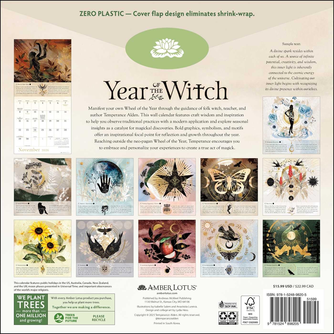 Year of the Witch 2026 Wall Calendar: Seasonal Intuitive Magick