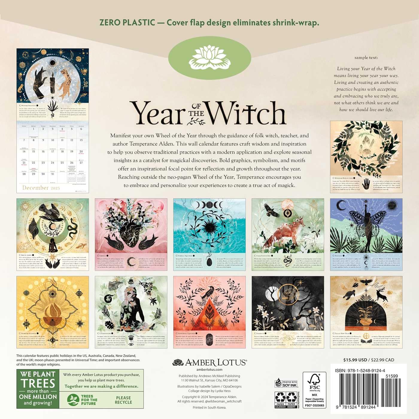 Year of the Witch 2025 Wall Calendar: Seasonal Intuitive Magick